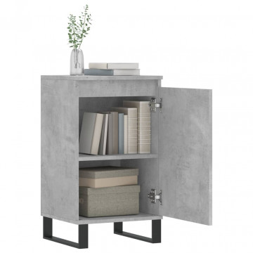 Servante, 2 buc., gri beton, 40x35x70 cm, lemn prelucrat - Img 4