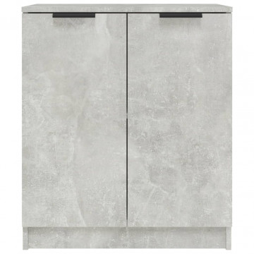 Servante, 2 piese, gri beton, 60x30x70 cm, lemn prelucrat - Img 4