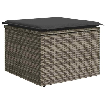 Set canapele de grădină, 9 piese, cu perne, gri, poliratan - Img 6