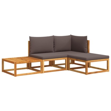 Set canapele de grădină cu perne, 4 piese, lemn masiv de acacia - Img 2