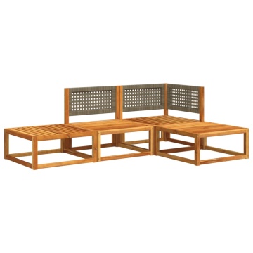 Set canapele de grădină cu perne, 4 piese, lemn masiv de acacia - Img 3