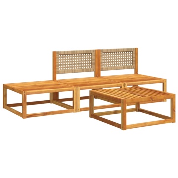 Set canapele de grădină cu perne, 4 piese, lemn masiv de acacia - Img 3