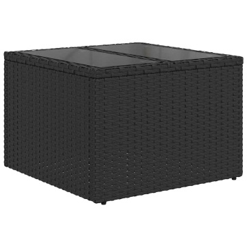 Set canapele de grădină cu perne, 7 piese, negru, poliratan - Img 6