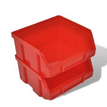 Set coș depozitare pt garaj, montat pe perete 30 buc albastru, plastic - Img 6