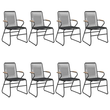Set cu masă pentru grădină, 9 piese, negru, ratan PVC - Img 4