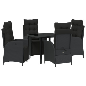 Set de 5 piese pentru servirea mesei în grădină din ratan negru - Img 2