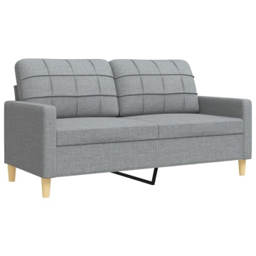 Set de canapele, 3 piese, gri deschis, textil - Img 8