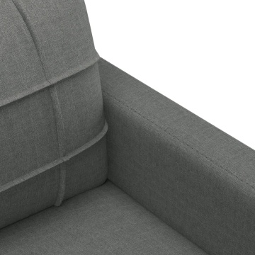 Set de canapele cu perne, 3 piese, gri închis, textil - Img 5