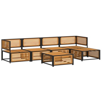 Set de canapele grădină cu perne, 6 piese, lemn masiv acacia - Img 3