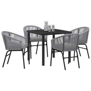 Set de Dining pentru Grădină 5 Piese Grey Poliratan - Img 3