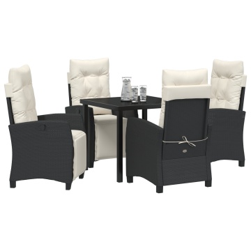 Set de dining pentru grădină 5 piese Rattan PE negru - Img 3