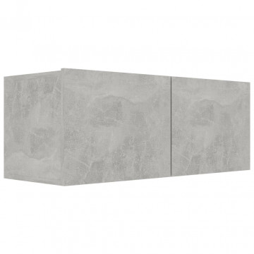 Set de dulapuri TV, 6 piese, gri beton, lemn prelucrat - Img 4