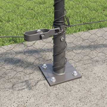 Set de Gard Set de 2 Gri Oțel Vopsit Electrostatic 25 x 1 m - Img 4