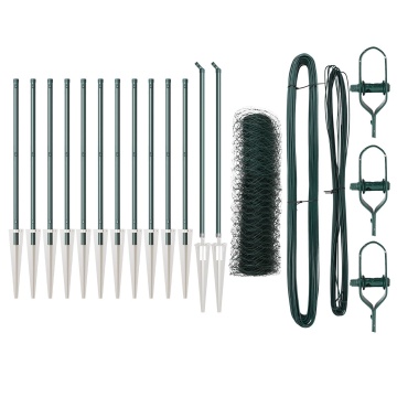 Set de garduri Set de 2 Verde pădure Oțel galvanizat 25 x 0.5 m - Img 2