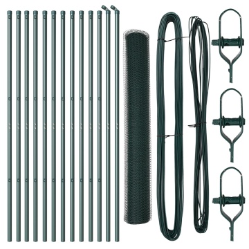 Set de Împrejmuire Set de 2 Verde Oțel cu PVC 25 x 1.2 m - Img 2