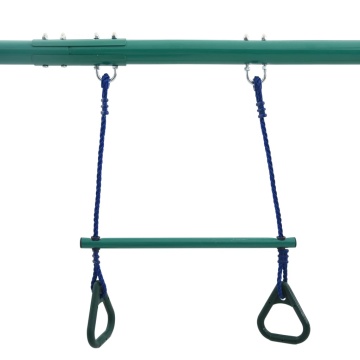 Set de leagăne cu inele de gimnastică și 4 locuri, oțel - Img 11