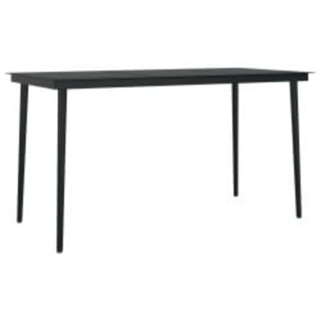 Set de masă pentru grădină, 7 piese, cu perne, negru - Img 8