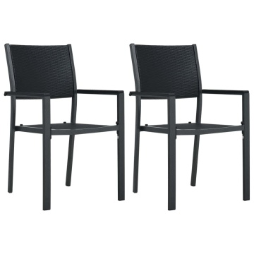 Set de mobilier de grădină, 3 piese, negru - Img 3