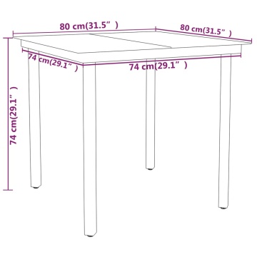 Set de mobilier pentru grădină, 3 piese, negru - Img 6