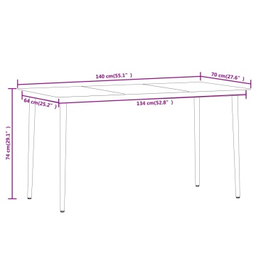 Set de mobilier pentru grădină, 7 piese, negru - Img 7