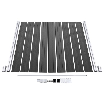 Set de panouri de gard, negru, 526 x 186 cm, WPC - Img 8