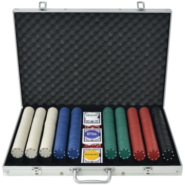 Set de poker cu 1000 de jetoane din aluminiu - Img 1