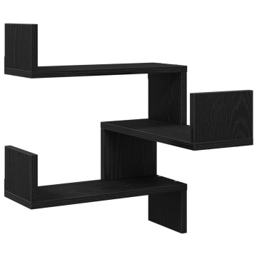 Set de rafturi 2 buc Negru Stejar 40x40x49,5 cm Lemn prelucrat - Img 4