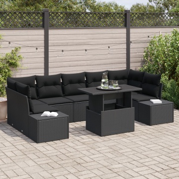 Set de Sofa pentru Grădină Set de 8 Gri Închis Poli Ratan - Img 1