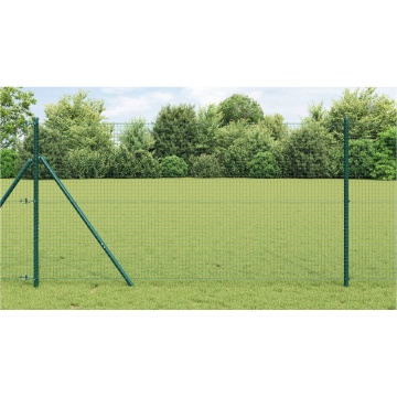 Set de stâlpi pentru gard Set de 2 Verde Plasă metalică 10 x 1 m - Img 1