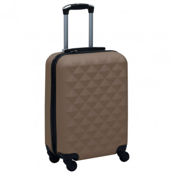 Set de valize cu carcasă rigidă, 2 piese, maro, ABS - Img 6