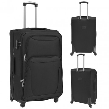Set de valize din material textil, 3 piese, negru - Img 2