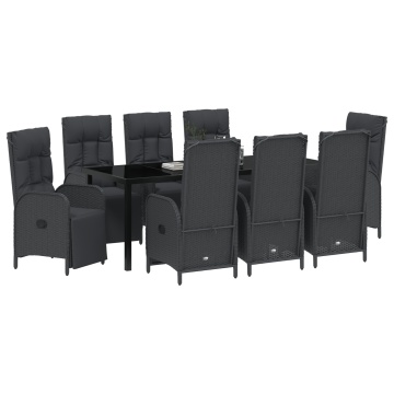 Set dining grădină cu perne negre din poliratan - Img 3