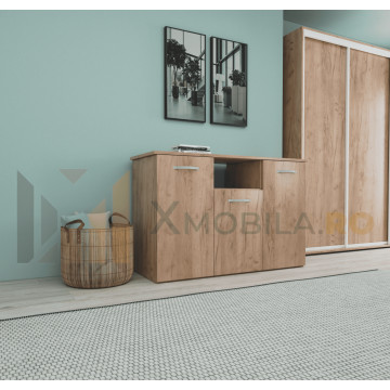 Set Dormitor Smart, Material Pal 18mm, Culoare Stejar Auriu - Img 2