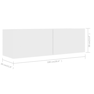 Set dulapuri TV, 6 piese, alb, lemn prelucrat - Img 5