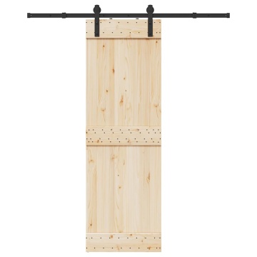 Set feronerie pentru ușă glisantă, negru, 183 cm, oțel - Img 1