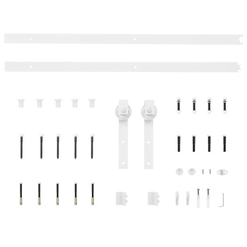 Set feronerie pentru uși glisante, alb, 183 cm, oțel - Img 4
