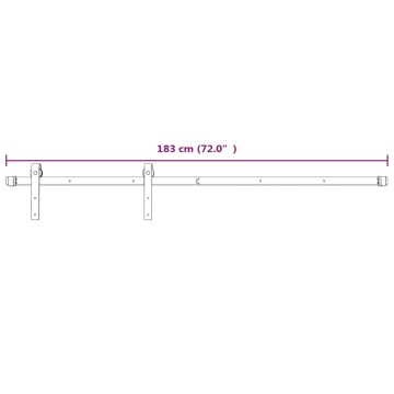 Set feronerie pentru uși glisante, alb, 183 cm, oțel - Img 6