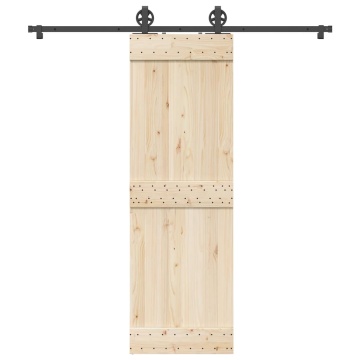 Set feronerie pentru uși glisante, negru, 200 cm, oțel - Img 1