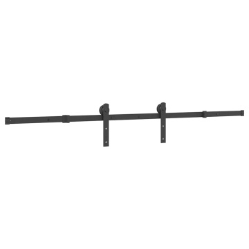 Set feronerie pentru uși glisante, negru, 200 cm, oțel - Img 4