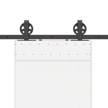 Set feronerie pentru uși glisante, negru, 200 cm, oțel - Img 7