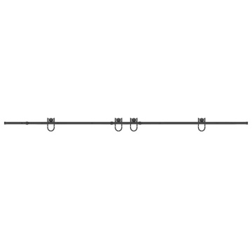 Set feronerie pentru uși glisante, negru, 200 cm, oțel - Img 8