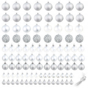 Set globuri de Crăciun 100 de piese, 6 cm, argintiu - Img 3