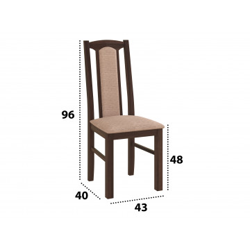 Set masa extensibila 120x150cm cu 6 scaune tapitate, mb-13 max5 si s-37 boss7 o15, nuc, lemn masiv de fag, stofa - Img 4
