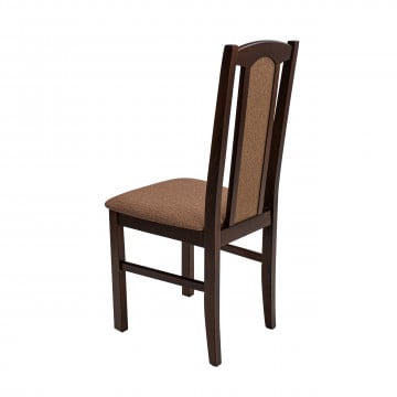 Set masa extensibila 140 x 180 cm cu 6 scaune tapitate, mb-21 modena1 si s-37 boss7 o15, nuc, lemn masiv de fag, stofa - Img 7