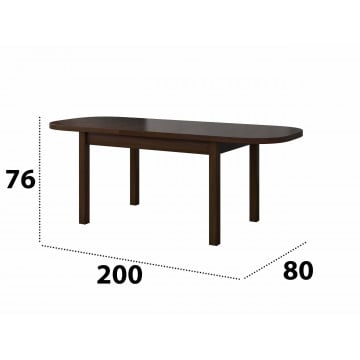 Set masa extensibila 160x200cm cu 6 scaune tapitate, mb-12 venus1 si s-37 boss7 o27a, nuc, lemn masiv de fag, stofa - Img 4