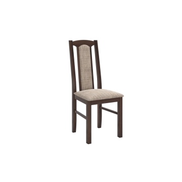 Set masa extensibila jork 200x250 cm, lemn masiv nuc, cu 10 scaune tapitate stofa maro, s-37 O2 - Img 3