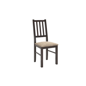 Set masa extensibila jork 200x250 cm, lemn masiv wenge, cu 10 scaune tapitate stofa maro, s-38 W2 - Img 4