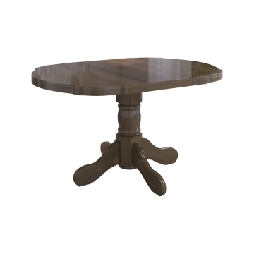 Set masa extensibila Kan 100x135 cm, lemn masiv, culoare nuc, blat din mdf cu 4 scaune tapitate S-37 Boss7 o2, stofa - Img 5