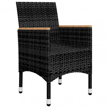 Set masă pentru grădină, 5 piese, cu perne, negru - Img 8