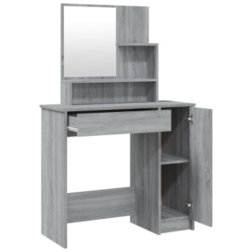 Set măsuță de toaletă, gri sonoma, 86,5x35x136 cm - Img 8